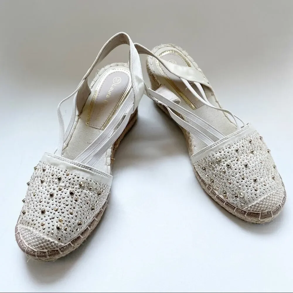 Laura Biagiotti Embellished Slingback Espadrilles